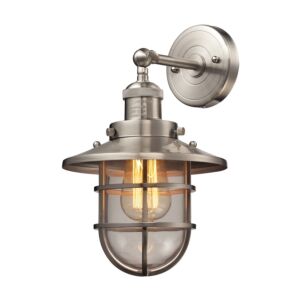 Seaport 1-Light Wall Sconce in Satin Nickel