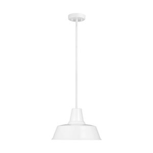 Barn Light 1-Light Outdoor Pendant in White