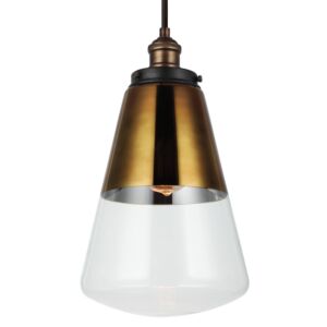 Waveform 1-Light Pendant in Painted Aged Brass with Dark Weathered Zinc