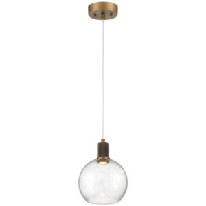 Port Nine Burgundy LED Pendant in Antique Brushed Brass by Access