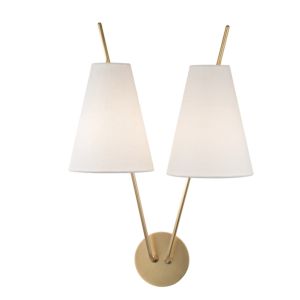 Campagna Two Light Wall Sconce in Aged Brass by Hudson Valley