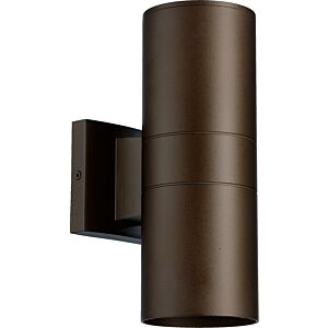 Cylinder Two Light Wall Mount in Oiled Bronze by Quorum International