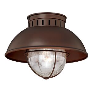 Harwich 1-Light Outdoor Flush Mount in Burnished Bronze