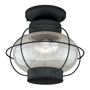 Chatham 1-Light Outdoor Semi-Flush Mount in Textured Black