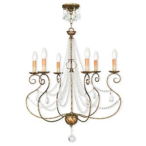 Isabella 6-Light Chandelier in Hand Applied European Bronze