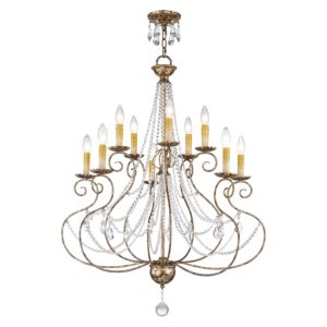 Isabella 10-Light Chandelier in Hand Applied European Bronze