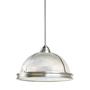 Generation Lighting Pratt Street Prismatic 3-Light 10" Pendant Light in Brushed Nickel