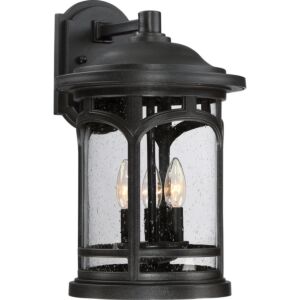 Marblehead Three Light Outdoor Wall Lantern in Mystic Black by Quoizel