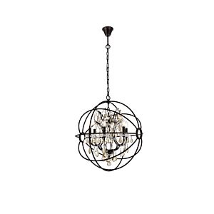 Geneva 6-Light Chandelier in Dark Bronze