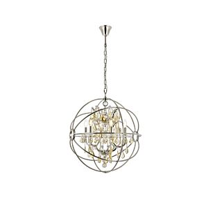 Geneva 6-Light Chandelier in Polished Nickel