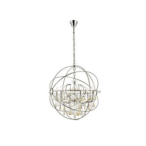 Geneva 6-Light Chandelier in Polished Nickel