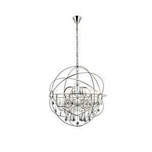 Geneva 6-Light Chandelier in Polished Nickel