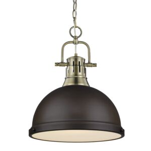 Duncan  Pendant in Aged Brass by Golden Lighting