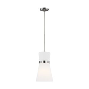 Clark One Light Pendant in Brushed Nickel by Visual Comfort Studio