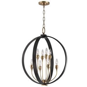 Dresden Eight Light Chandelier in Aged Old Bronze by Hudson Valley