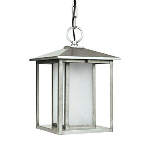 Hunnington 1-Light Outdoor Pendant in Weathered Pewter