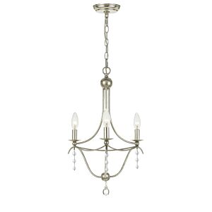 Metro Three Light Mini Chandelier in Antique Silver by Crystorama