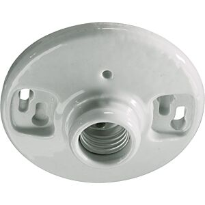 Keyless 1-Light Ceiling Mount in White