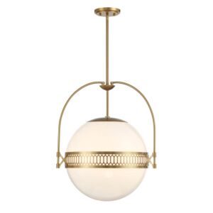 Thornhill Three Light Pendant in Warm Brass by Savoy House