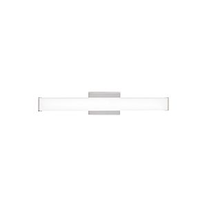 Visual Comfort Modern Lynn 3000K LED 25" Bathroom Vanity Light in Chrome and White Glass