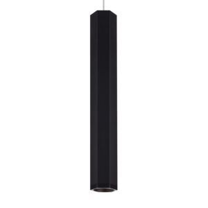 Blok 1-Light Pendant in Matte Black with Satin Nickel