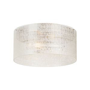 Visual Comfort Modern Vetra 2-Light 2700K LED 13" Ceiling Light in Satin Nickel and Linen