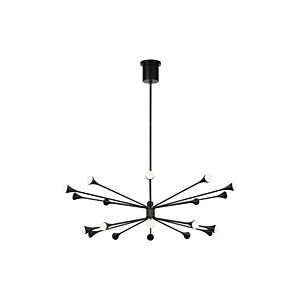 Lody 20-Light LED Chandelier in Matte Black