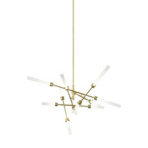 Linger 12-Light LED Chandelier in Natural Brass