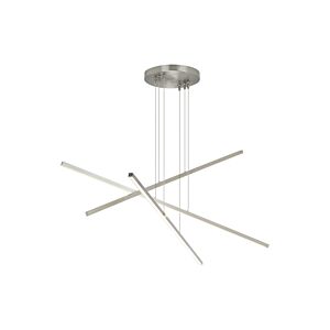 Essence Trio 3-Light LED Linear Chandelier in Satin Nickel