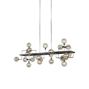 Visual Comfort Modern Viaggio Multi-Tier Chandelier in Smoke/Polished Nickel