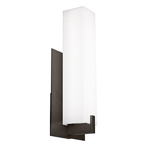 Visual Comfort Modern Cosmo 19" Outdoor Wall Light in Bronze and White Acrylic