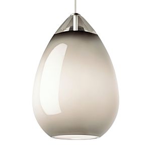 Visual Comfort Modern Alina 2700K LED 12" Pendant Light in Satin Nickel and Smoke