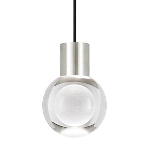 Visual Comfort Modern Mina 2200K LED 8" Pendant Light in Satin Nickel and Clear