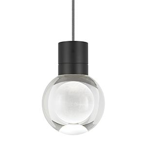 Tech Mina 2200K LED 5 Inch Pendant Light in Black and Clear