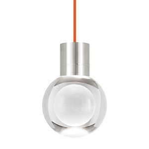 Visual Comfort Modern Mina 3000K LED 8" Pendant Light in Satin Nickel and Clear