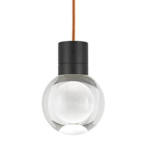 Visual Comfort Modern Mina 3000K LED 8" Pendant Light in Black and Clear