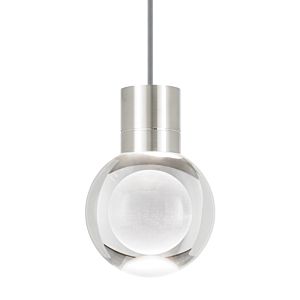 Visual Comfort Modern Mina 3000K LED 8" Pendant Light in Satin Nickel and Clear