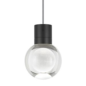 Visual Comfort Modern Mina 3000K LED 5" Pendant Light in Black and Clear