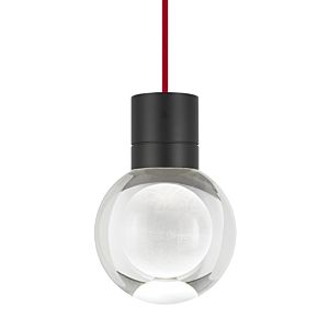 Tech Mina 2200K LED 5 Inch Pendant Light in Black and Clear