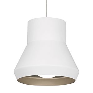 Visual Comfort Modern Milo 2700K LED 13" Pendant Light in White Outside/Champagne Inside