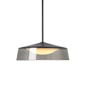 Visual Comfort Modern Masque 3000K LED 6" Pendant Light in Black and Smoke/Black