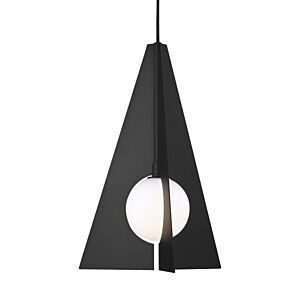 Orbel LED Pendant in Matte Black by Visual Comfort Modern