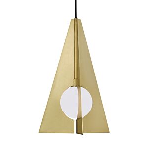 Orbel LED Pendant in Aged Brass by Visual Comfort Modern