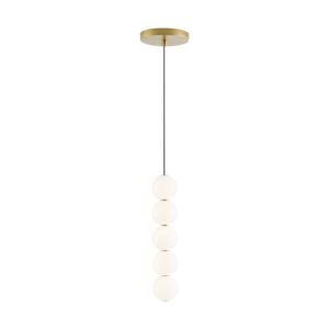 Orbet 1-Light LED Pendant in Natural Brass