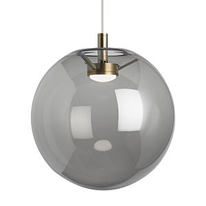 Tech Palona 2700K LED 14 Inch Pendant Light in Aged Brass and Smoke