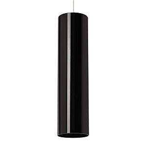 Visual Comfort Modern Piper 20" Pendant Light in Satin Nickel and Gloss Black