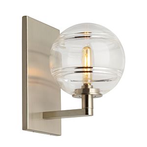 Tech Sedona 9 Inch Wall Sconce in Satin Nickel and Clear