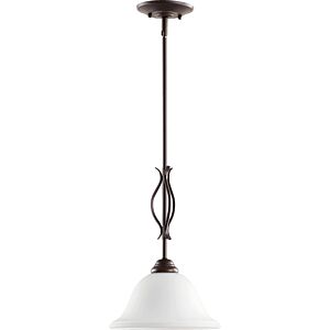 Spencer 1-Light Pendant in Oiled Bronze w with Satin Opal