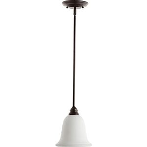 Bryant One Light Pendant in Oiled Bronze  Satin Opal by Quorum International