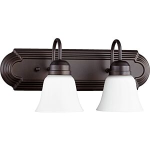 5094 Vanities 2-Light Bathroom Vanity Light in Oiled Bronze w with Satin Opal